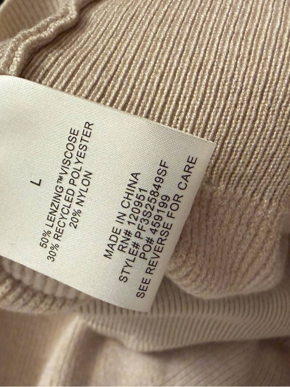 Women’s V-Neck Knit Sweater - Beige - PINQUE - Picture 6 of 8